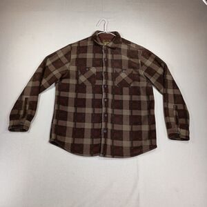Anchorage Expedition Brand Jacket Mens L Faux Sherpa Lined Fleece Flannel Grunge